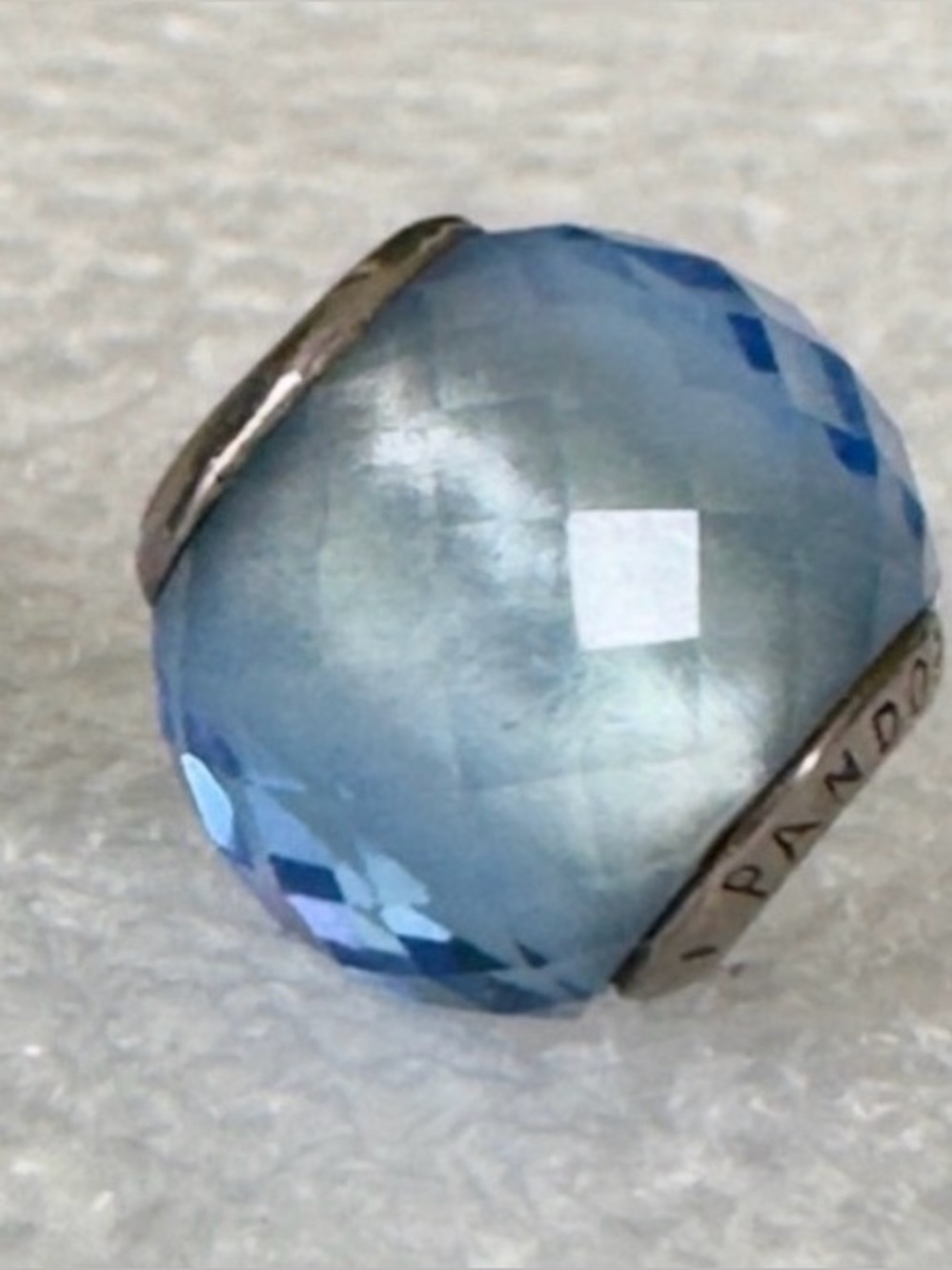 Authentic Pandora Murano  Glass Geometric Faceted Light Blue Charm - Picture 3 of 9